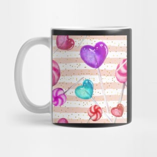 Lollipop Pattern Pink Stripes Mug